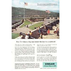  1957 Ad Sinclair Motor Oil Fort Ti Original Vintage Print 