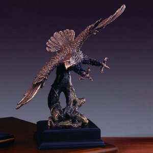  Tracking Eagle Bronze Finish Sculpture with Base, 14 