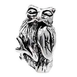   : Silverado Sterling Silver Owl Bead Charm MS219: Silverado: Jewelry