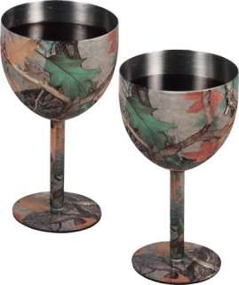 Rivers Edge Camouflage Stainless Steel Wine Glasses