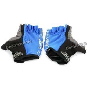   anti slip half finger gloves   black + blue + grey