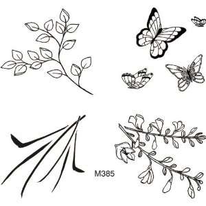  Four Corner Butterfly Rubber Stamp: Arts, Crafts & Sewing