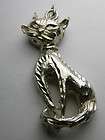 Large 925 Sterling Silver Cat Pendant weighs 16.2 grams makers mark is 