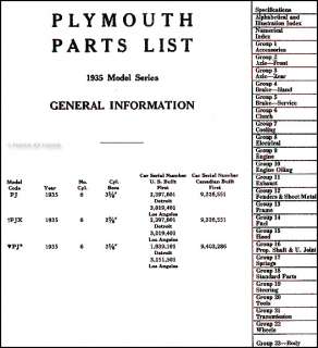 1935 Plymouth Illustrated Parts Book Catalog 35  