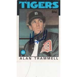    1986 Topps #130 Alan Trammell Tigers Signed 