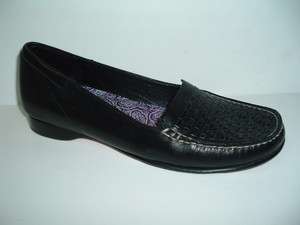 COLE HAAN Black Woven Leather Loafers slip on Shoes Flats 6 B  