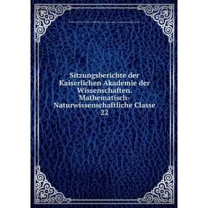   in Wien. Mathematisch Naturwissenschaftliche Klass: Books