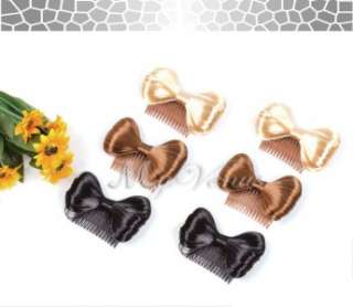 PCS Bow Hair Extension Bowknot Comb Clip Fashion Hairpiece Party 5 