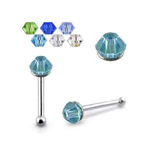  Austrian Crystal Bead Ball End Nose Pin Jewelry