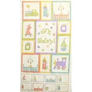  45 Wide Oh Baby Panel Fabric By The Yard: Arts, Crafts 