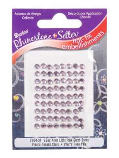 Hot Fix   Light Pink Glass Rhinestones   4mm 72pc  