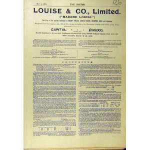  1895 Louise Madame Company Shareholders Old Print
