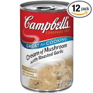 Campbells Cream of Mushroom with Roasted Garlic Soup, 10.75 Ounce 