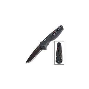  SOG Flash II Serrated Black Tini Folding Knife: Office 