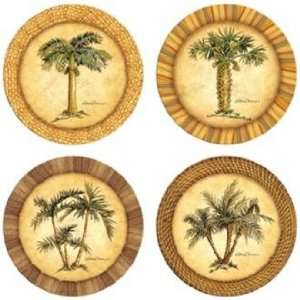    Hindostone Set of Four Palm Trees Stone Coasters