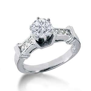   Round Ideal Cut Real Diamond Engagement Ring Channel VVS2 14K Gold IGI