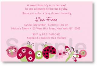 Ladybug Dragonfly Baby Shower Invitation Print Your Own  