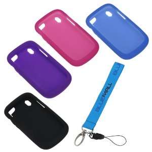 Skin Rubber Soft Case (Black / Blue / Hot Pink / Purple) + Wrist Strap 