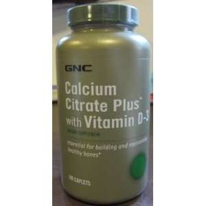  GNC Calcium Citrate Plus with Vitamin D 3 180 Caplets 