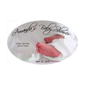  Style 10276 Baby Feet Baby Shower Label Horizontal Oval 