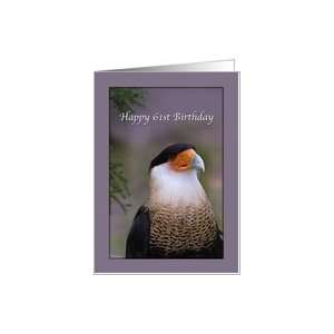    61st Birthday Card with Crested Caracara Bird Card: Toys & Games