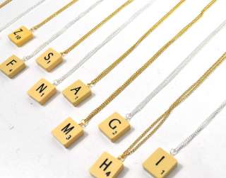 VINTAGE SCRABBLE NECKLACE Personalised Initial Pick Letter Gift 