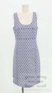   Burch Blue & White Cotton Sleeveless Scoop Neck Dress Size 8  