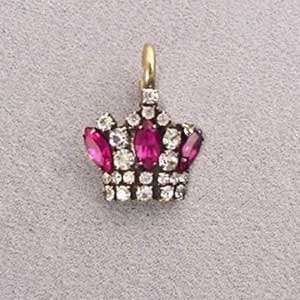  Small Navette Crown Pet Necklace Charm : Clasp SWIVEL 