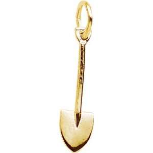  Rembrandt Charms Spade Charm, Gold Plated Silver Jewelry