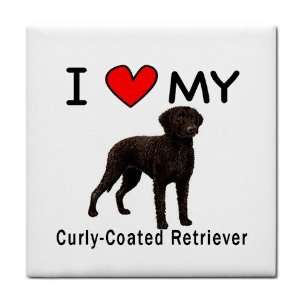  I Love My Curly Coated Retriever Tile Trivet: Everything 