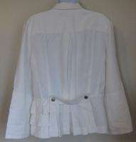 Nanette Lepore 10 linen blend white lagenlook blazer jacket artsy 