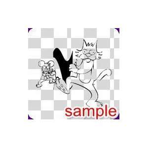  CARTOON ITCHY AND SCRATCHY WHITE VINYL DECAL STICKER 