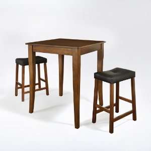   Piece Cherry Cherry Pub Table with School House Stools