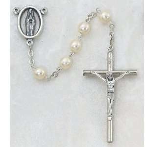  6MM BEAD PEARL GLASS BEADS ROSARY: Everything Else