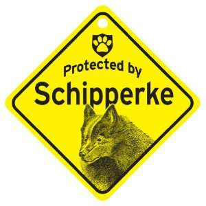  Schipperke Protected By Dog Sign and caution Gift Pet 