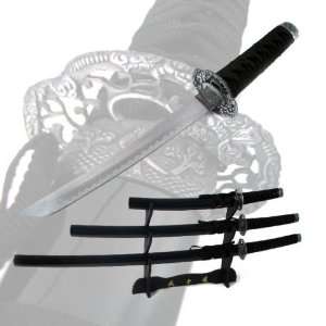  Samurai Class Daimyo Katana Sword Set 3 Pc Black Onyx 