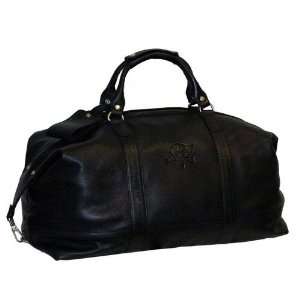   Bay Buccaneers Black Leather Carry On Duffle Bag