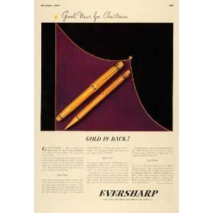  1936 Ad Wahl Eversharp Ink Pens Pencils Gold Christmas 