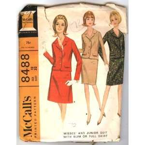  Mccalls Chic Sassy 1966 Misses and Junior Suit Size 12 