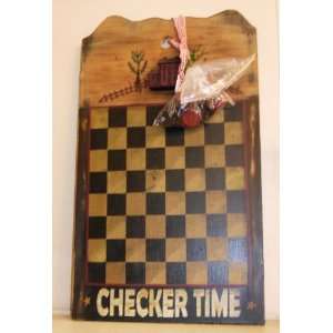   : Checker Time Checker Game Board Country Home Black: Toys & Games