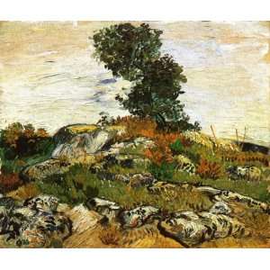  Oil Painting: Rocks with Oak Tree: Vincent van Gogh Hand 