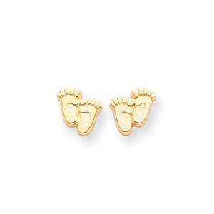   Sardelli   14kt Yellow Gold Polished Footprints Post Earrings: Jewelry