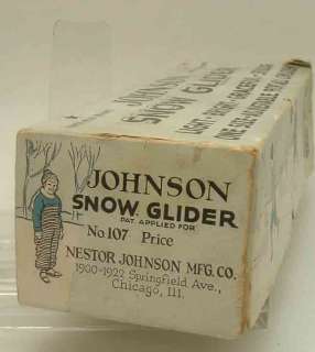 Vintage Snow Glider Aluminum Skates Original Box  