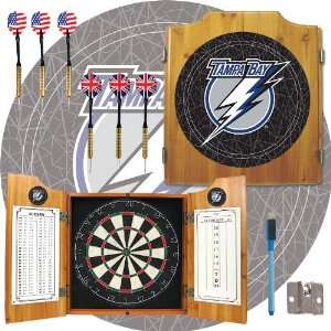 NHL Tampa Bay Lightning Dart Cabinet includes Darts and Board:  