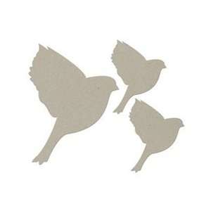 Fabscraps Die Cut Grey Chipboard Embellishments, Flying Bird, 3 1/4 