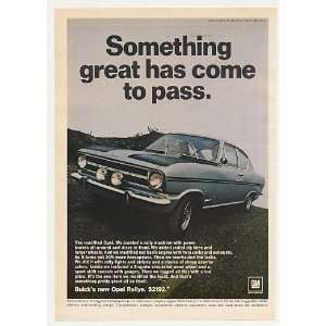   Opel Rallye Something Great Come to Pass Print Ad