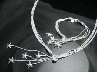 SILVER PLATED FIVE Starfish NECKLACE BRACELET S71  