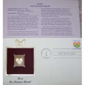  22kt GOLD STAMP  LOVE   FOR SOMEONE SPECIAL 1987 