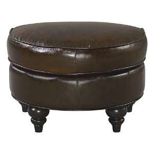    Round Half Moon Leather Ottoman for Chairs: Furniture & Decor