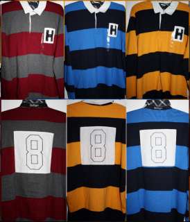NWT Tommy Hilfiger Stripe Rugby LS Shirt HApplique #8 Various Color 